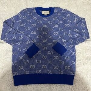Gucci GG jacquard wool sweater crewneck SZ M